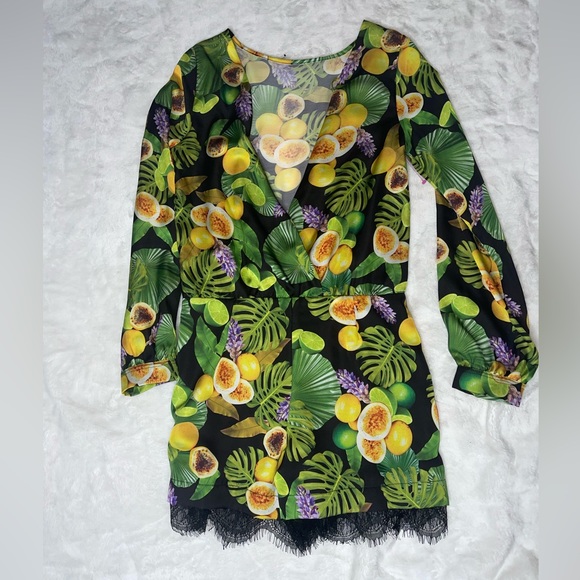 Lorane Iorane passion fruit maracuya print romper jumpsuit xs - Picture 4 of 7
